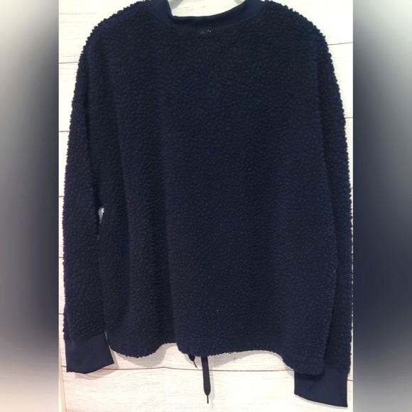 Euc Under Disguise 🥸 Dark  Navy Thick Sherpa Pullover Sweater size L - Picture 8 of 11